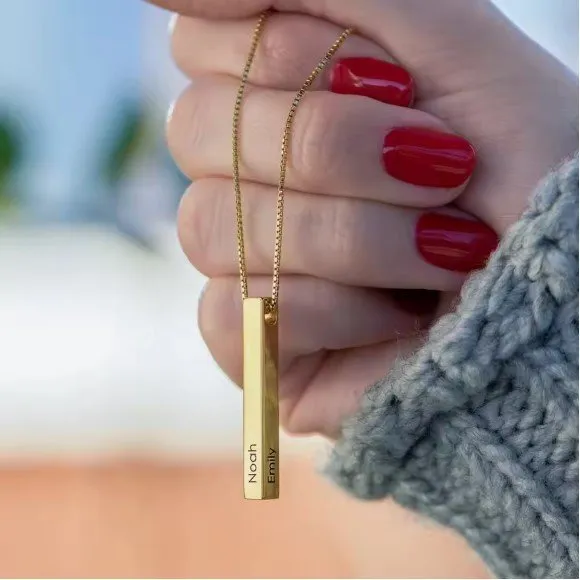 Personligt 3D Namnhalsband med Ett eller Flera Namn