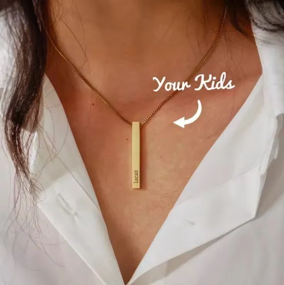 Personligt 3D Namnhalsband med Ett eller Flera Namn